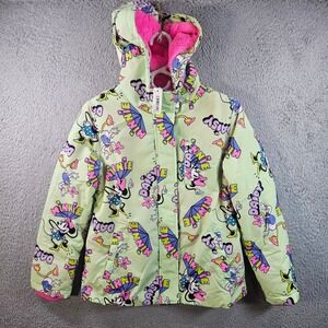 NEW Disney Minnie Mouse Daisy Duck Girls Hooded Jacket Light Green Pink XL 10 Yr